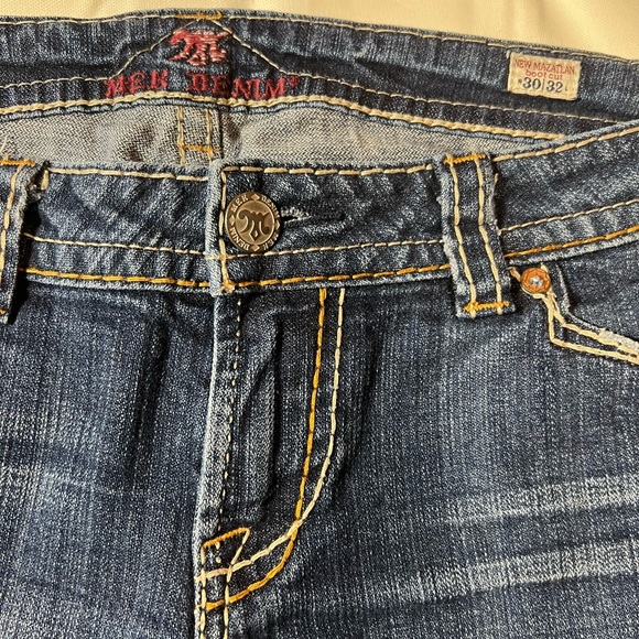 MEK New Mazatlan Bootcut Ladies Denim Buckle Low Rise Size 30/32 Waist 16.5 Flat - Picture 2 of 7